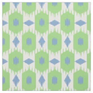 Bleu vert Ikat diamants tissu motif