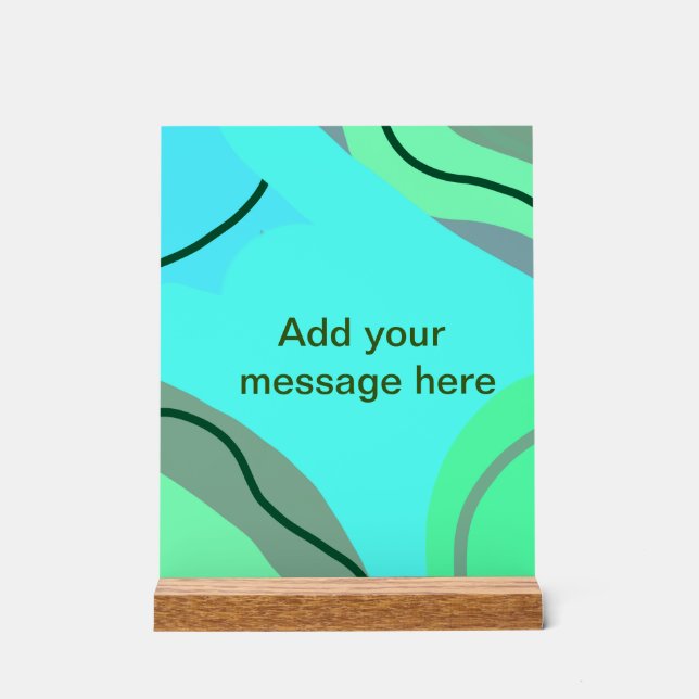 Bleu vert noir pastel abstrait ajouter nom texte d (Recto)