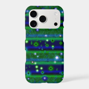 Bleu vert rayures avec étoiles et Raindrops
