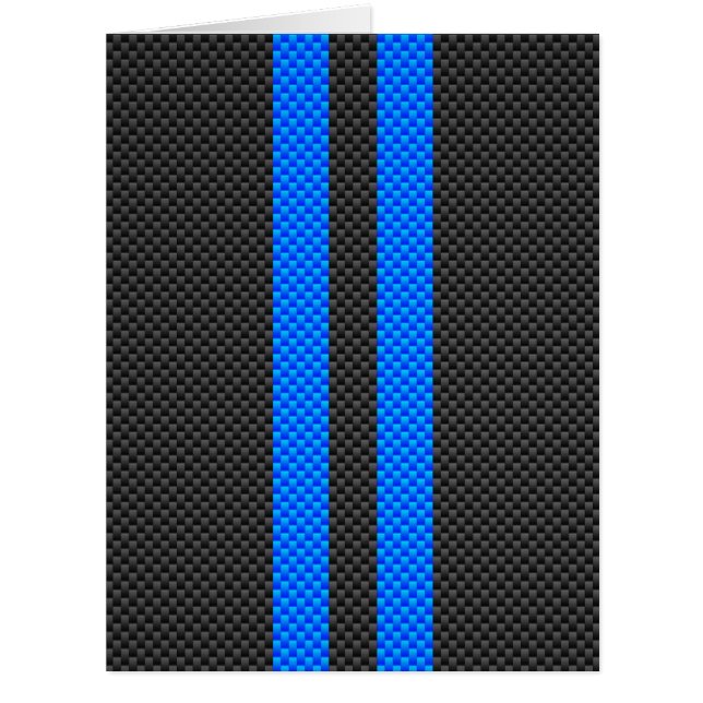 Bleu Vibrant fibre de carbone style bandes de cour (Devant)
