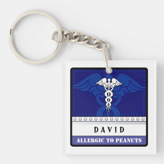 Bleu vigilant Médicale de porte - clé - (Devant)