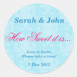 Bleu Vintage damask Comment Sweet it is Sticker