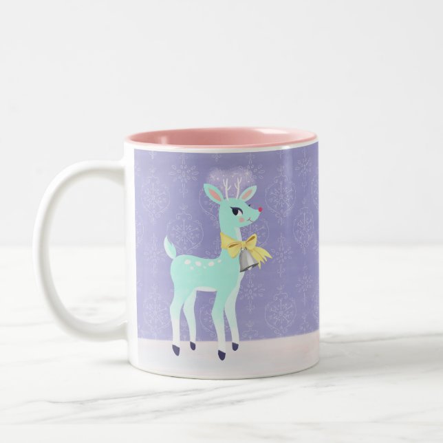 Bleu Vintage renne Lavender Mug (Gauche)