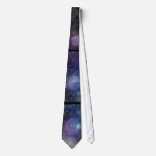 Bleu, violet, Bleu Orbes Textes Cravate de look