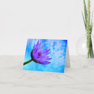 Bleu Violet Eau Lily Blank Note Cartes de voeux