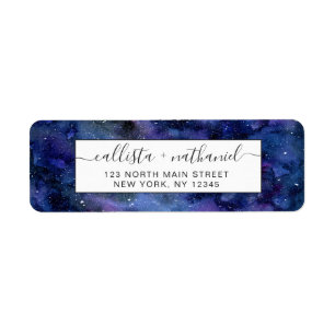 Bleu violet majestueux étoile Nebula Aquarelle