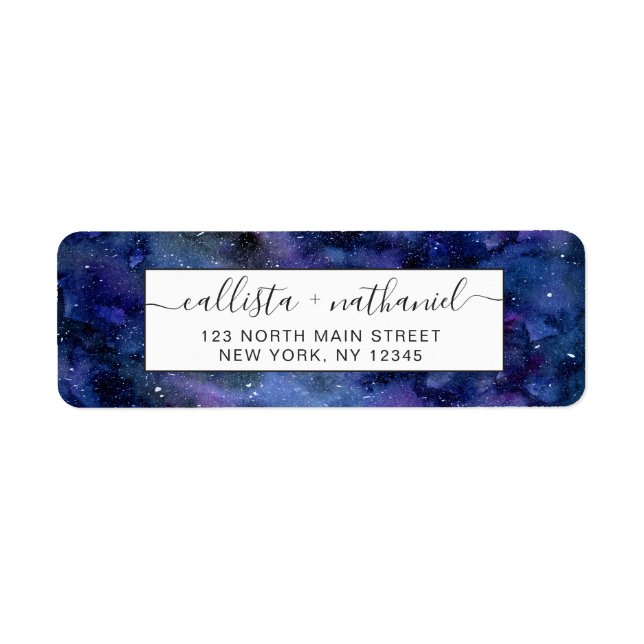 Bleu violet majestueux étoile Nebula Aquarelle (Devant)