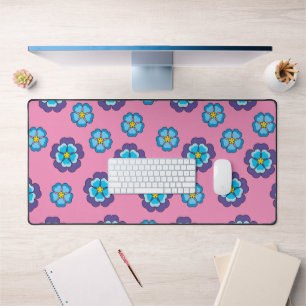 Bleu Violet rose motif floral