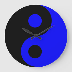 Bleu Yin Yang Horloge murale