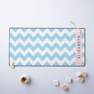 Bleu Zigzag, Bleu Chevron, Vague Motif, Votre Nom