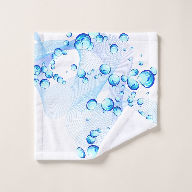 Bleus bulles & bourdes (Gant de toilette)