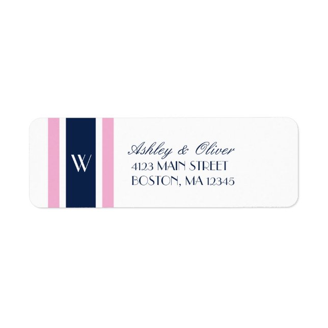 Bleus rose et marine | Monogramme (Devant)