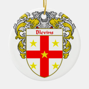 Blevins Coat of Arms/Family Crest Ceramic Ornament