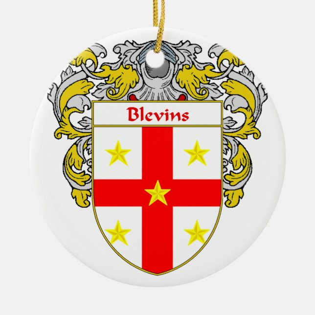 Blevins Coat of Arms/Family Crest Ceramic Ornament (Front)