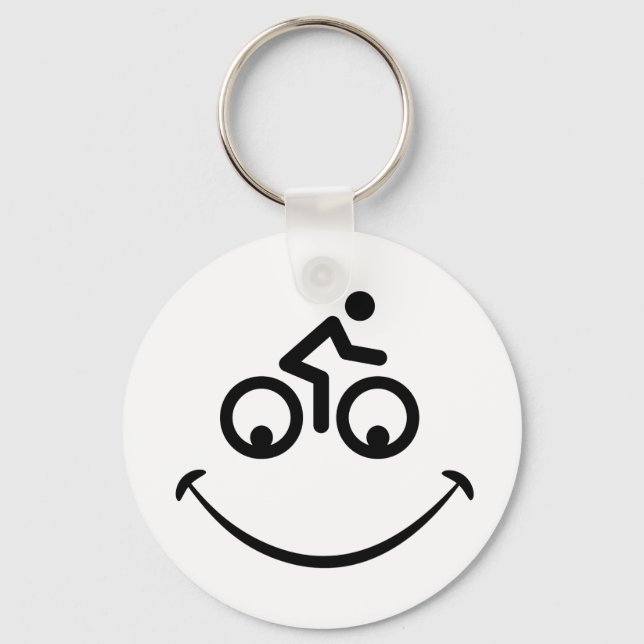 Blije fiets gezicht. Race tour, racefiets  Keychain (Front)