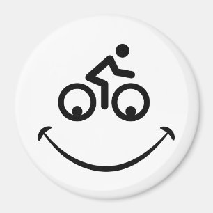 Blije fiets gezicht. Race tour, racefiets  Magnet