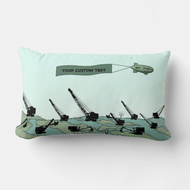 Blimp Overt Dirt Field Operating Engineer CRANE OP Lumbar Pillow (Front)