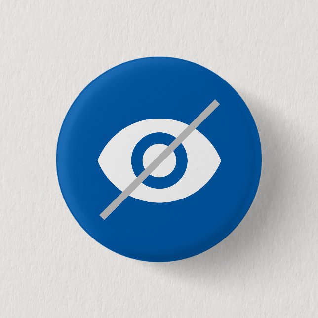 Blind Blue 1 Inch Round Button (Front)