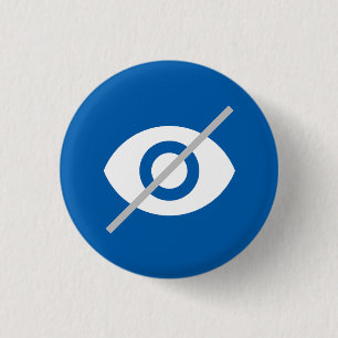 Blind Blue 1 Inch Round Button