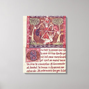 Blind goddess Fortune with King Arthur Canvas Print