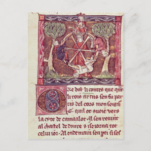 Blind goddess Fortune with King Arthur Postcard