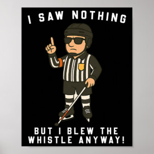 Blind Ice Hockey Referee – Funny Cartoon Sport Poster