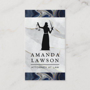 Blind Justice Marble Law Appointment Card