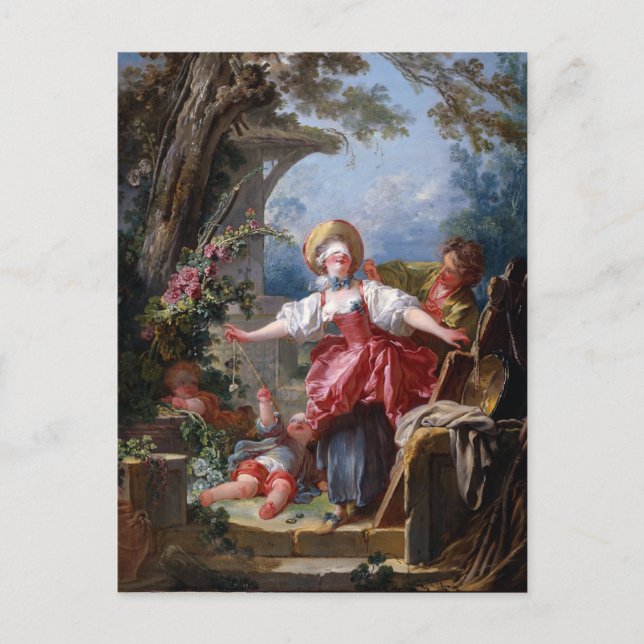 Blind-Mans Bluff by Jean-Honore Fragonard Postcard (Front)