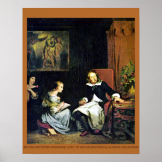 Blind Milton by Delacroix Poster