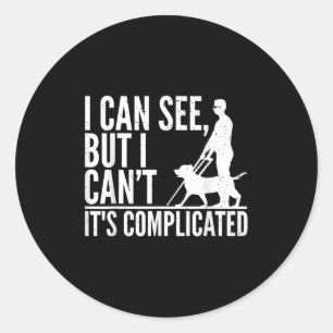Blind Person Art For Men Women Blind People Sight Classic Round Sticker