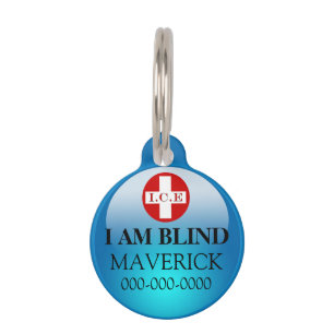 Blind pet awareness DIY blue Tag