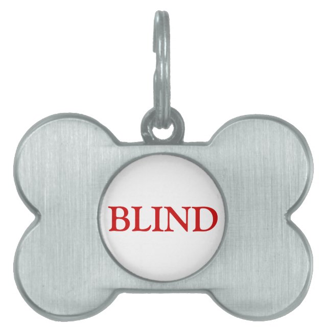Blind Pet Tag - Red (Front)