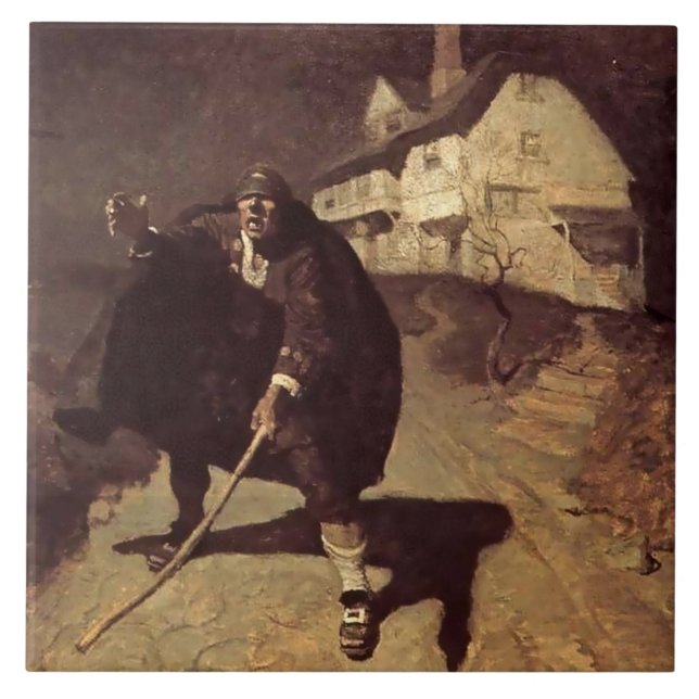 “Blind Pew” Pirate Art by NC Wyeth Tile (Front)