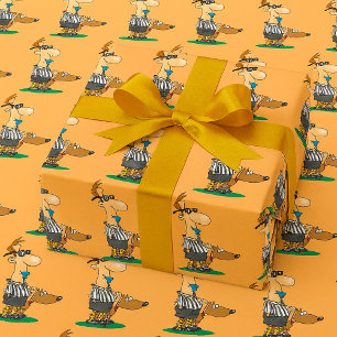 Blind Referee with Guide Dog Sports Humour Wrapping Paper