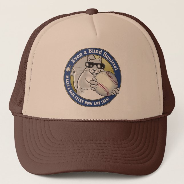 Blind Squirrel Baseball Trucker Hat (Front)