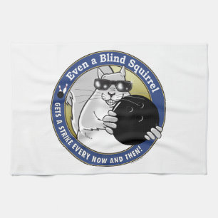 Blind Squirrel Bowling Kitchen Towel