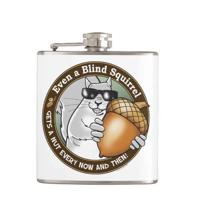 Blind Squirrel Nut Hip Flask (Front)