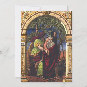 Blind Tobit and Wife Anna, Vintage Religion Invitation