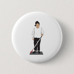 Blind Woman 2 Inch Round Button