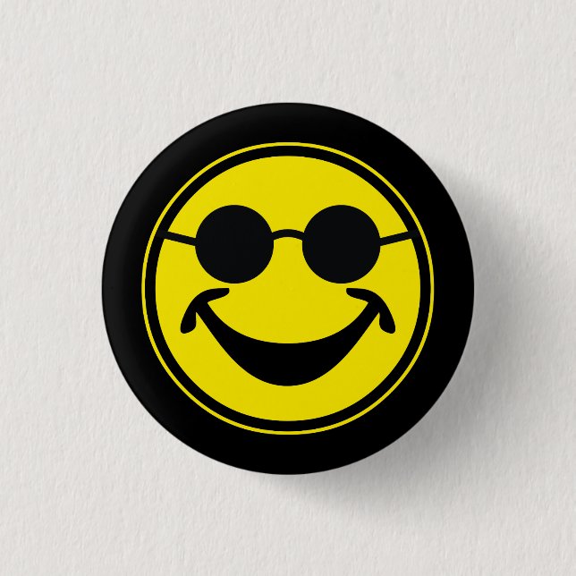Blind yellow + your backg. & ideas 1 inch round button (Front)