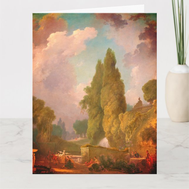Blindman's Bluff, by Fragonard: Large, Blank  Card (Front)