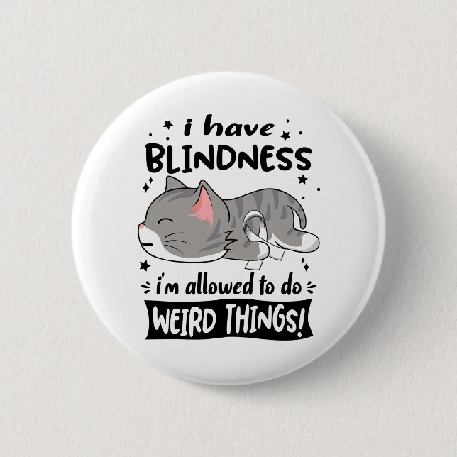 Blindness Awareness Month Ribbon Gifts 2 Inch Round Button (Front)