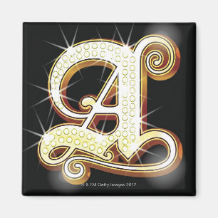 Bling alphabet A Magnet