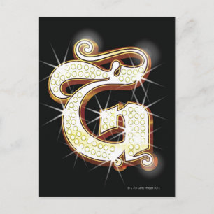Bling alphabet G Postcard