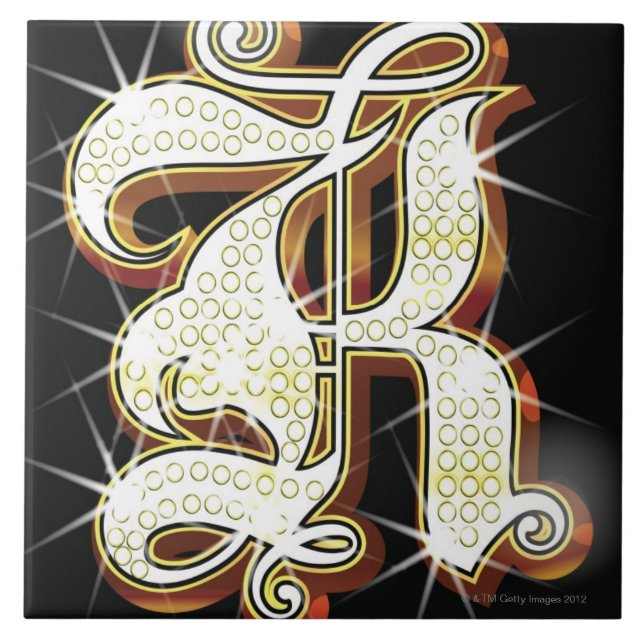 Bling alphabet K Tile (Front)