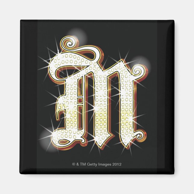 Bling alphabet M Magnet (Front)