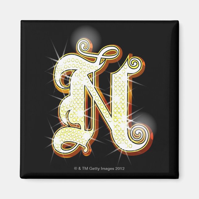 Bling alphabet N Magnet (Front)