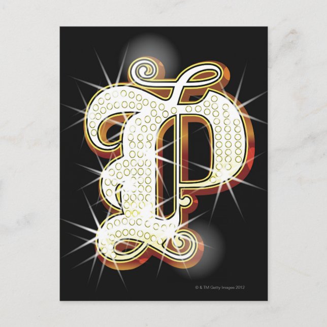 Bling alphabet P Postcard (Front)