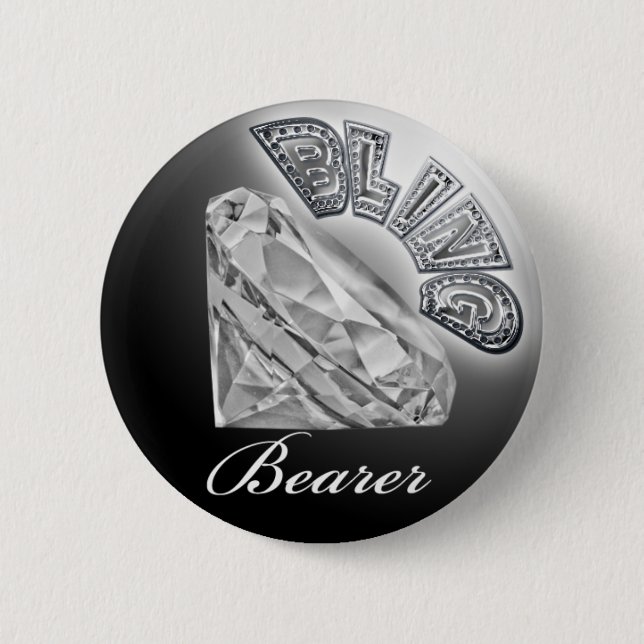 BLING Bearer Wedding Button (Front)