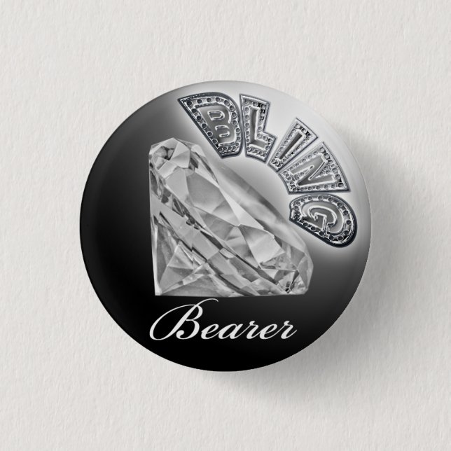 BLING Bearer Wedding Button (Front)